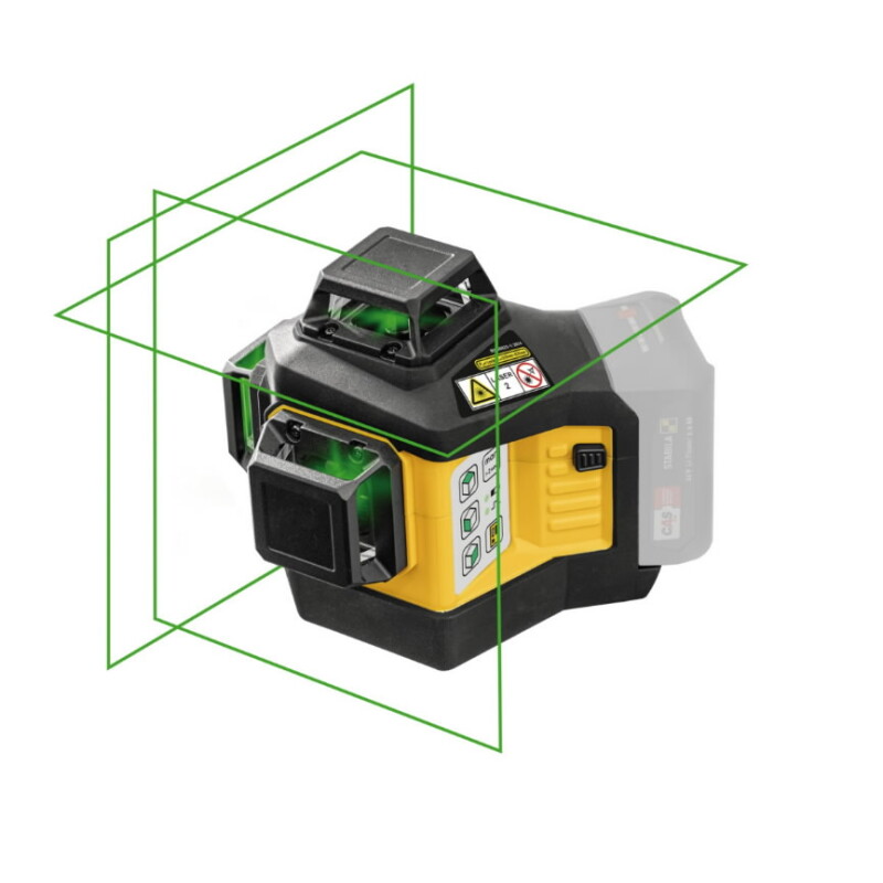 Väga teravad ja hästi nähtavad 3x360° rohelist laserjoont.