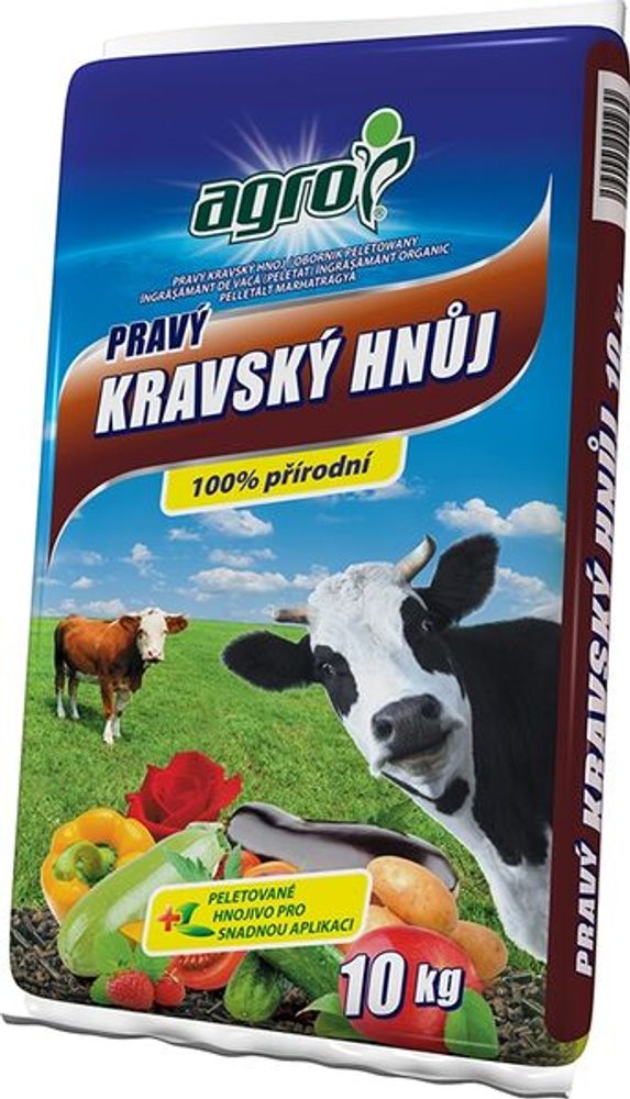 AGRO Cow Manure 10 kg Agro Genuine Cow Manure is an organic fertiliser made from cow manure using a drying and pressing process.