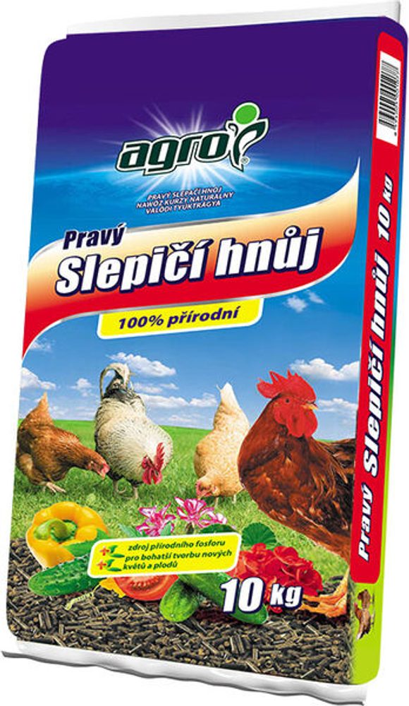 AGRO Genuine Chicken Manure 10 kg Agro Genuine Chicken Manure is an organic fertiliser made from poultry bedding with added molasses and molasses distillers' grains.