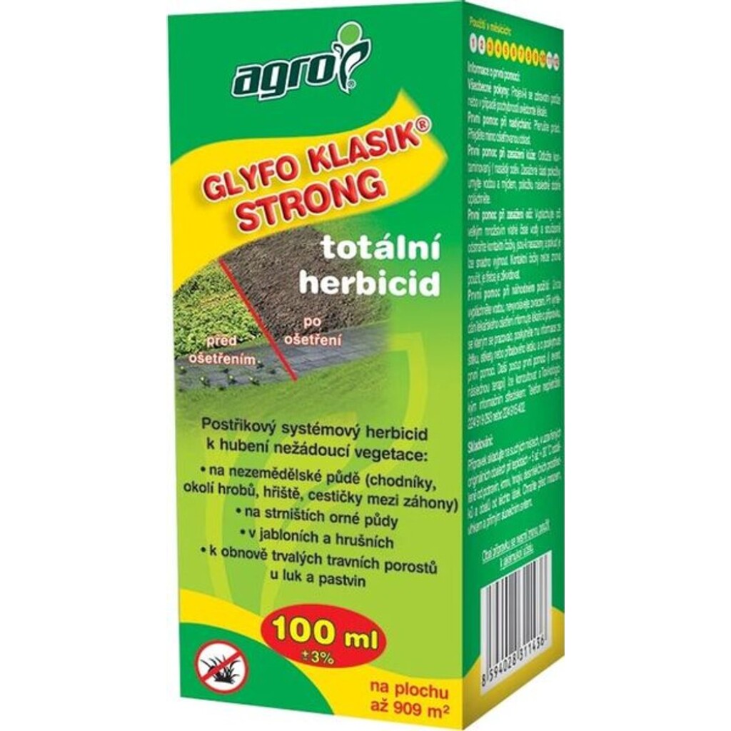 AGRO Glyfo Klasik is a highly effective systemic (distributed throughout the plant) foliar herbicide.