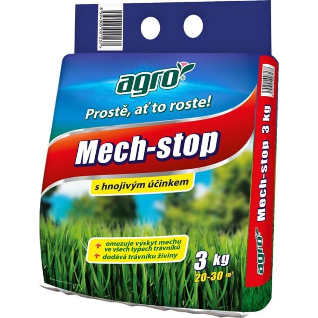 AGRO Mech-Stop is a highly effective preparation for eliminating moss in lawns with fertilising effect.