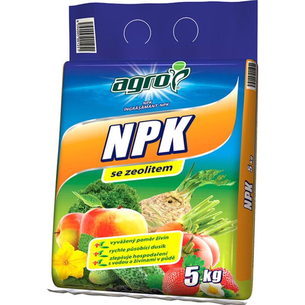 AGRO NPK is a mineral fertiliser designed for basic fertilisation of fruit and vegetables before planting and for supplementary feeding during the growing season.