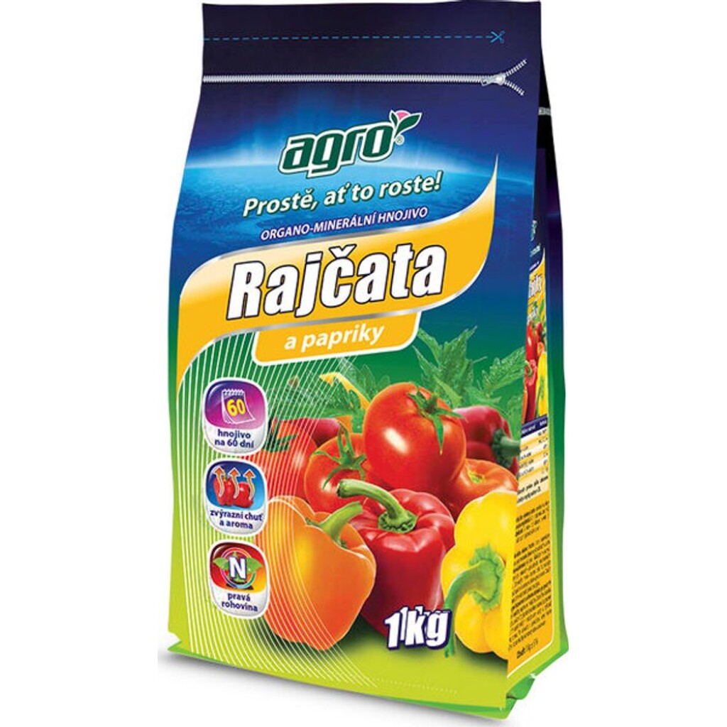 AGRO organo-mineral fertiliser for tomatoes and peppers supports tomato and pepper seedlings in producing large