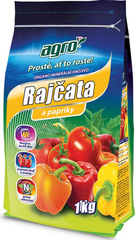 AGRO Organo-mineral fertiliser tomatoes and peppers 1 kg AGRO organo-mineral fertiliser for tomatoes and peppers supports tomato and pepper seedlings in producing large