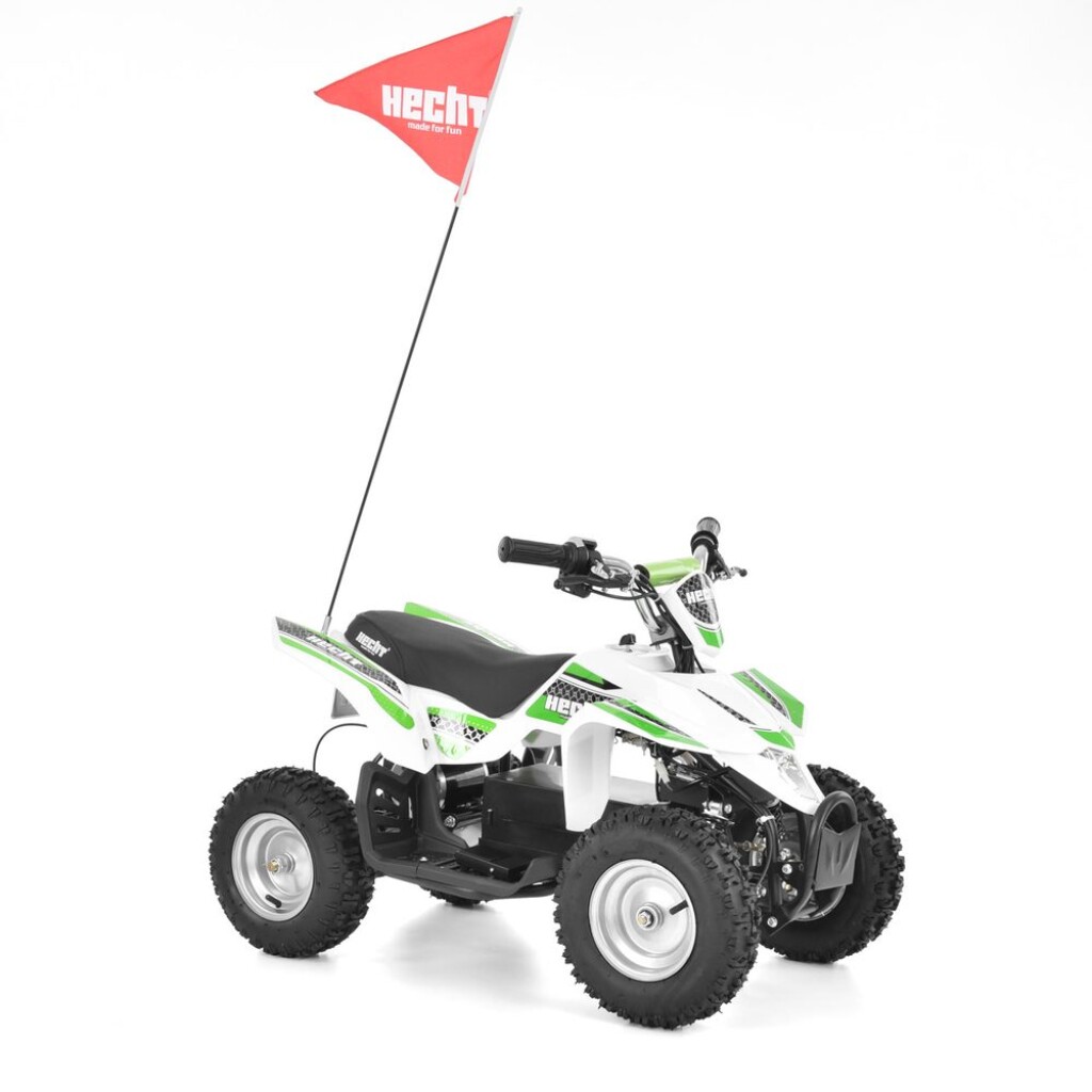 Accu quad with metal frame and disc brakes. Wheels with 6" tires