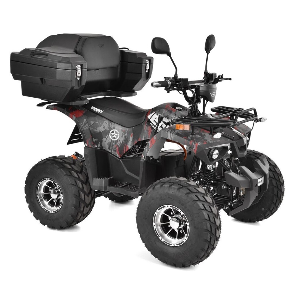 Accu Quad bike homologated for road use. Motor 1200 W. Dimensions (L x W x H): 160 x 104 x 121 cm.