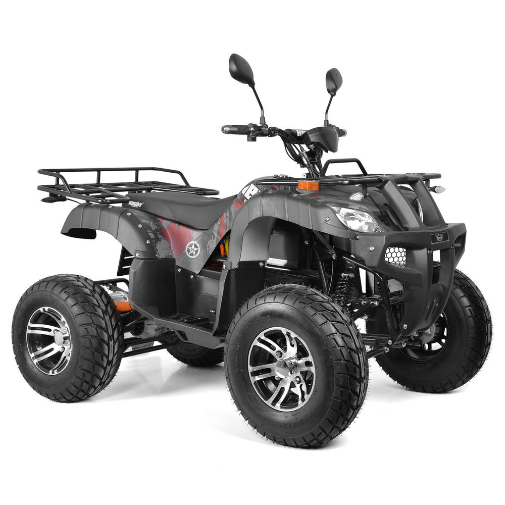 Accu Quad - HECHT 59399 HURON Cordless quad bike homologated for road use. Motor 2200 W. Dimensions (L x W x H): 184 x 116 x 110 cm.