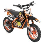 <p>ACCU cross motorbike. Battery 36 V / 8 Ah. Electric engine 500 W. Maximum weight capacity 75 kg. Speed 7 - 25 km / h. Range 20 km. 2.5-10 "wheels. Enduro tires. Alloy rims. Front/rear disc brake. Three speeds. Charging time 8 hours approx. (charger included). Lenght 125 cm. Height 80 cm. Weight 25 kg.</p>