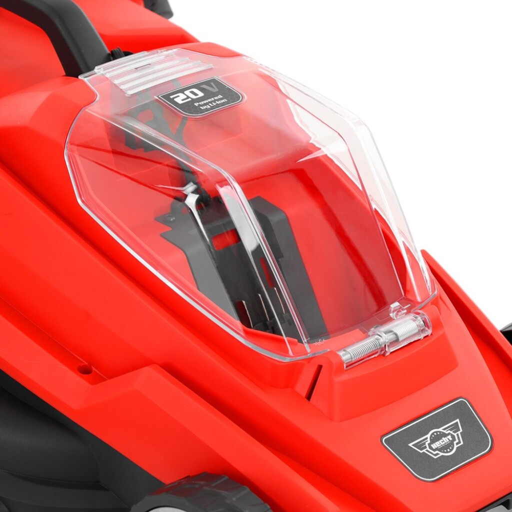 an adjustable stroke height of 30-55 mm and a 30 litre collection basket. The lightweight design with a total weight of 10.6 kg ensures easy handling.