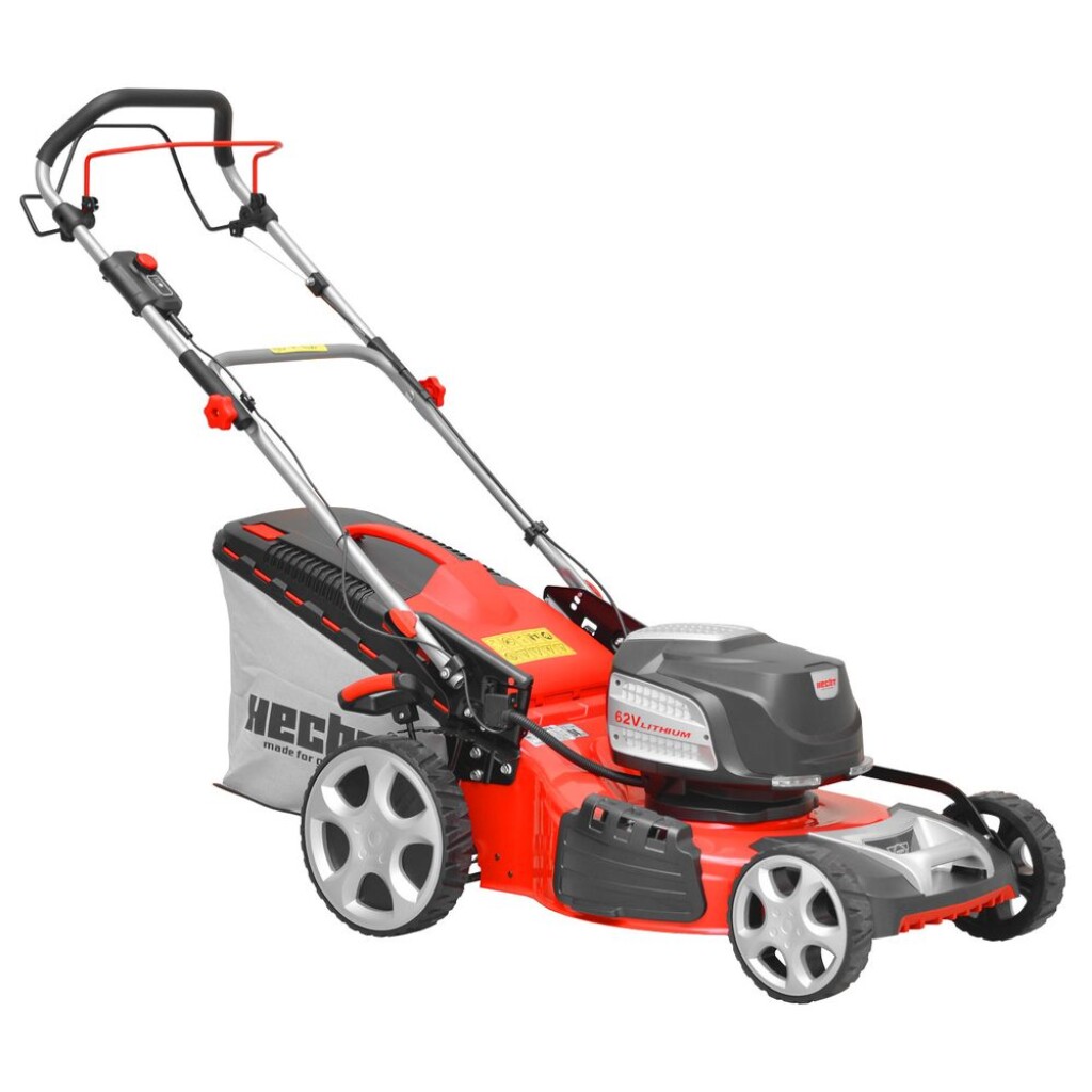 Accu lawn mower with a cutting width of 46 cm. Voltage 62 V. Battery capacity 2.5 / 4 Ah. Basket capacity 60 l. Patented wheel design with running gear.