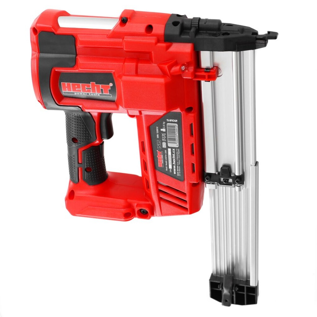 two shooting modes and compatibility with both U-staples (19-40 mm) and T-nails (20-50 mm). Includes 200 staples and 200 nails.