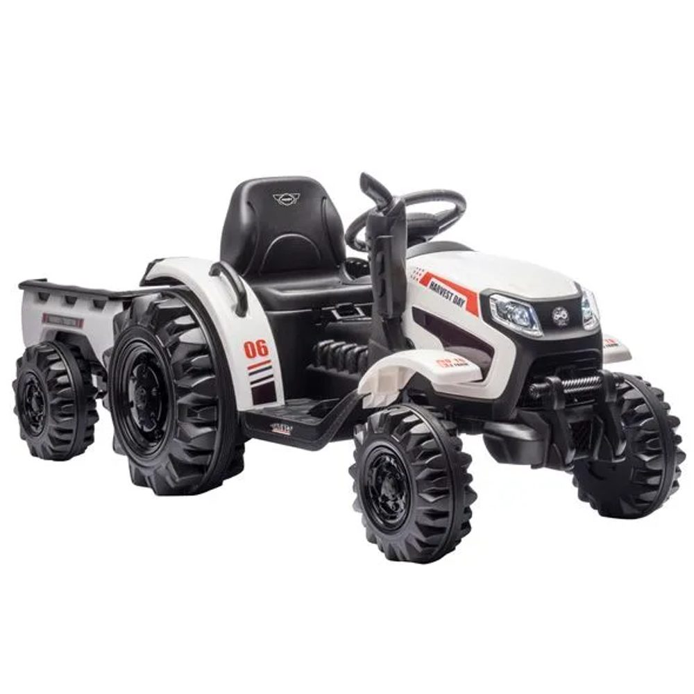Accu tractor - HECHT 50435 WHITE Children's battery tractor with towing device