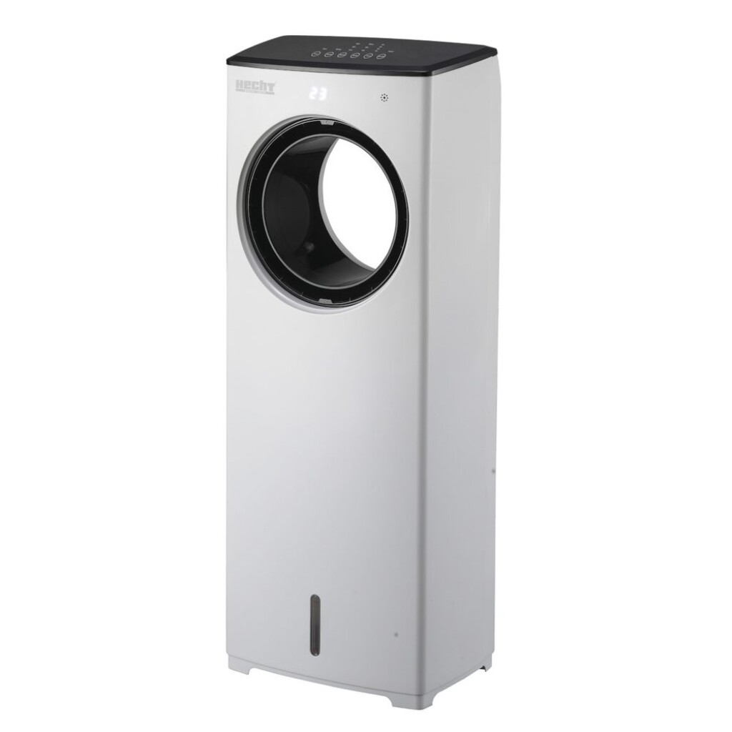 Electric air cooler with a power input of 110 W. Air volume 428 m3 / h. Water tank volume 3.5 l. Weight 5.7 kg. Class: Climate T.