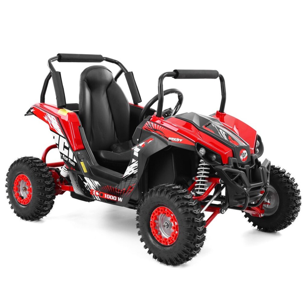 The HECHT 54849 RED battery-powered buggy with 6" wheels and powerful 48V/12Ah battery is ideal for youth. With a maximum speed of 22 km/h
