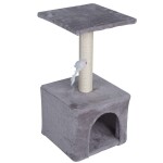 <p>Scratching post and resting place for cats. Gray color. Made from plush and natural sisal. Dimensions 30 x 30 x 60 cm.</p>