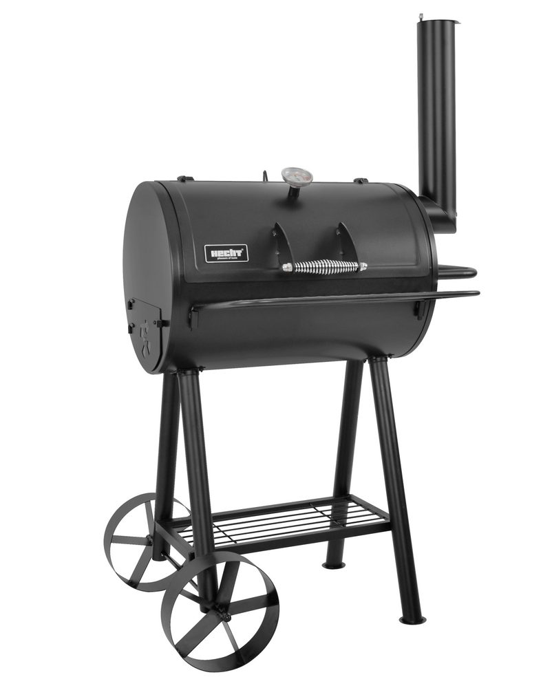 Charcoal garden grill - HECHT STEAMROLLER Steel garden grill with thermometer. 1