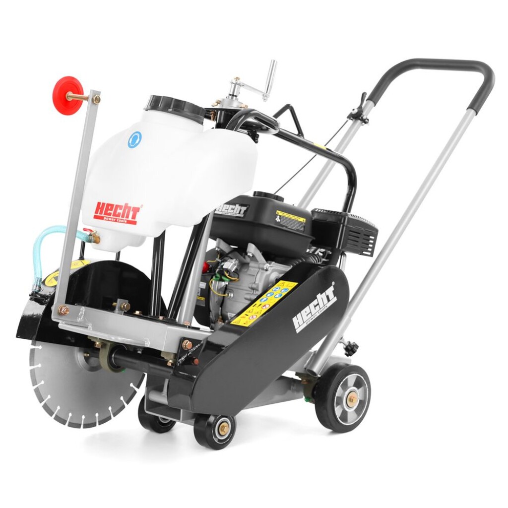 Powerful gasoline-powered concrete and asphalt cutter HECHT 1901 with robust construction and a 350 mm diameter disc.