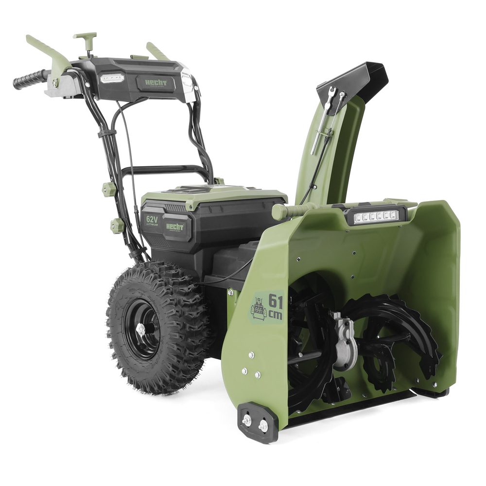Cordless Snow Blower with Drive - HECHT 6261 The HECHT 6261 cordless snow blower is the ideal choice for owners of small and medium-sized areas who want to clear snow quickly and efficiently without the need for a petrol engine.