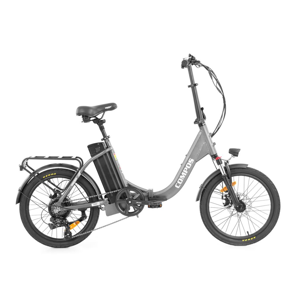 E-bike - HECHT COMPOS GRAY Folding electric bike with 36 V / 8.8 Ah battery. Motor 250 W