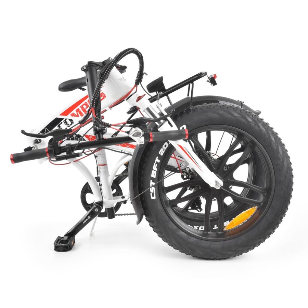 20" wheels with wide tires (Fat Bike - Snow Bike). Weight 26 kg