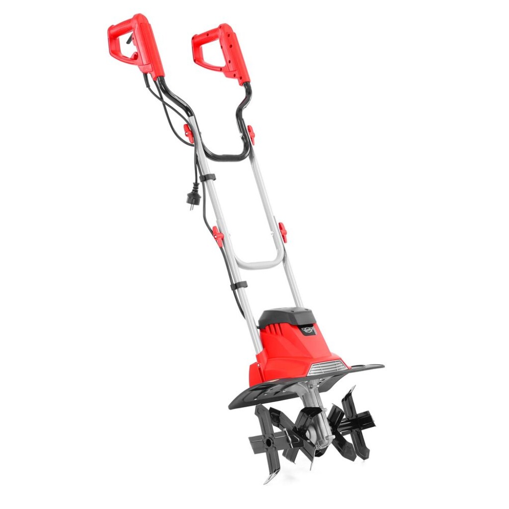 Electric cultivator with 36 cm working width. 1050 W power. 4x4 cultivation knives. Weight 7.6 kg.