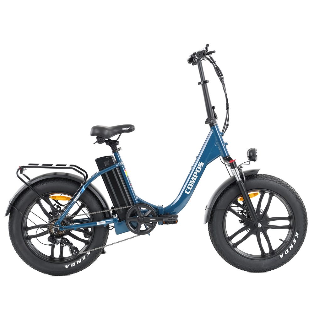 Electric bike - HECHT COMPOS XL BLUE Folding electric bike with 36 V / 13 Ah / 468 Wh battery. 250 W motor