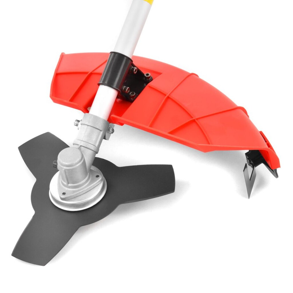 metal blade and shoulder belt.