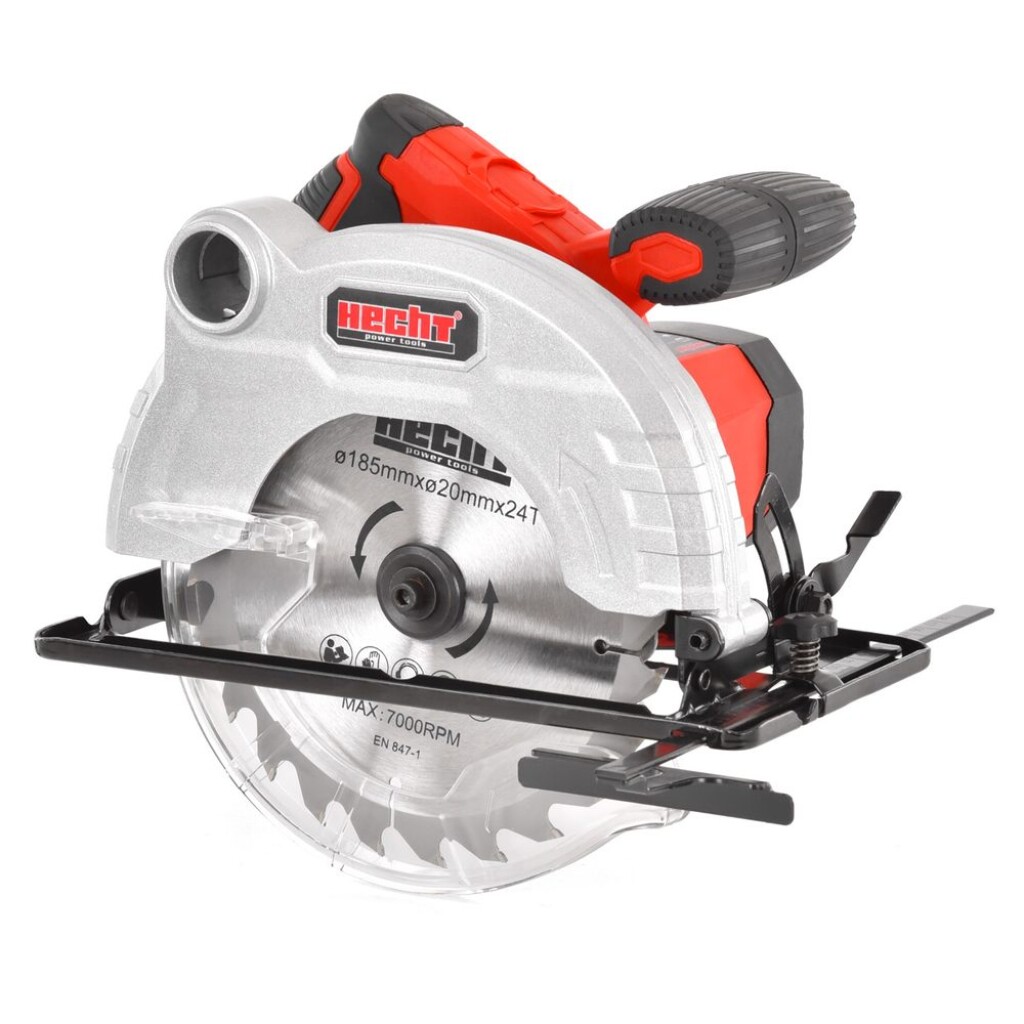 Hand-held electric circular saw. Power consumption 1400 W