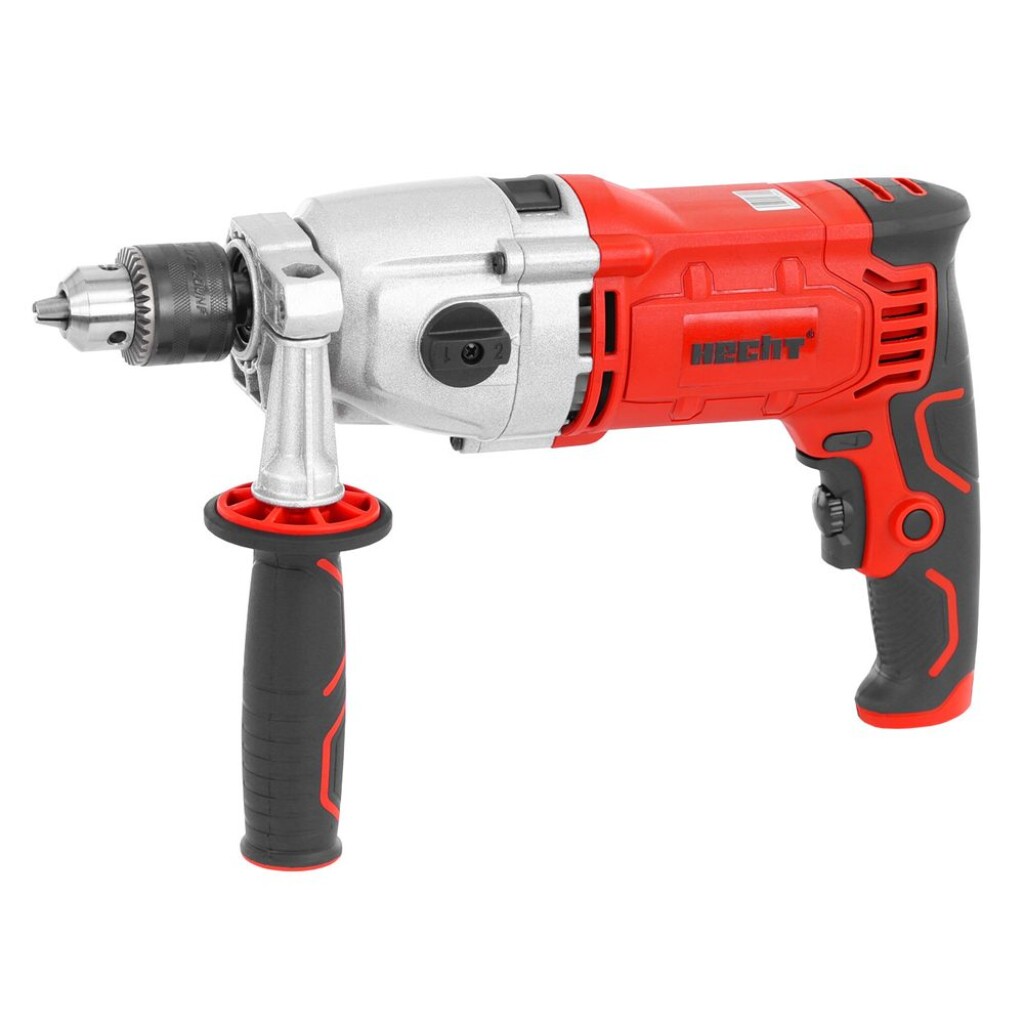 Electric drill with impact driver. Power 1200 W. Speed without load 0-2800/min. Max. drilling diameter iron 13 mm. Weight 3