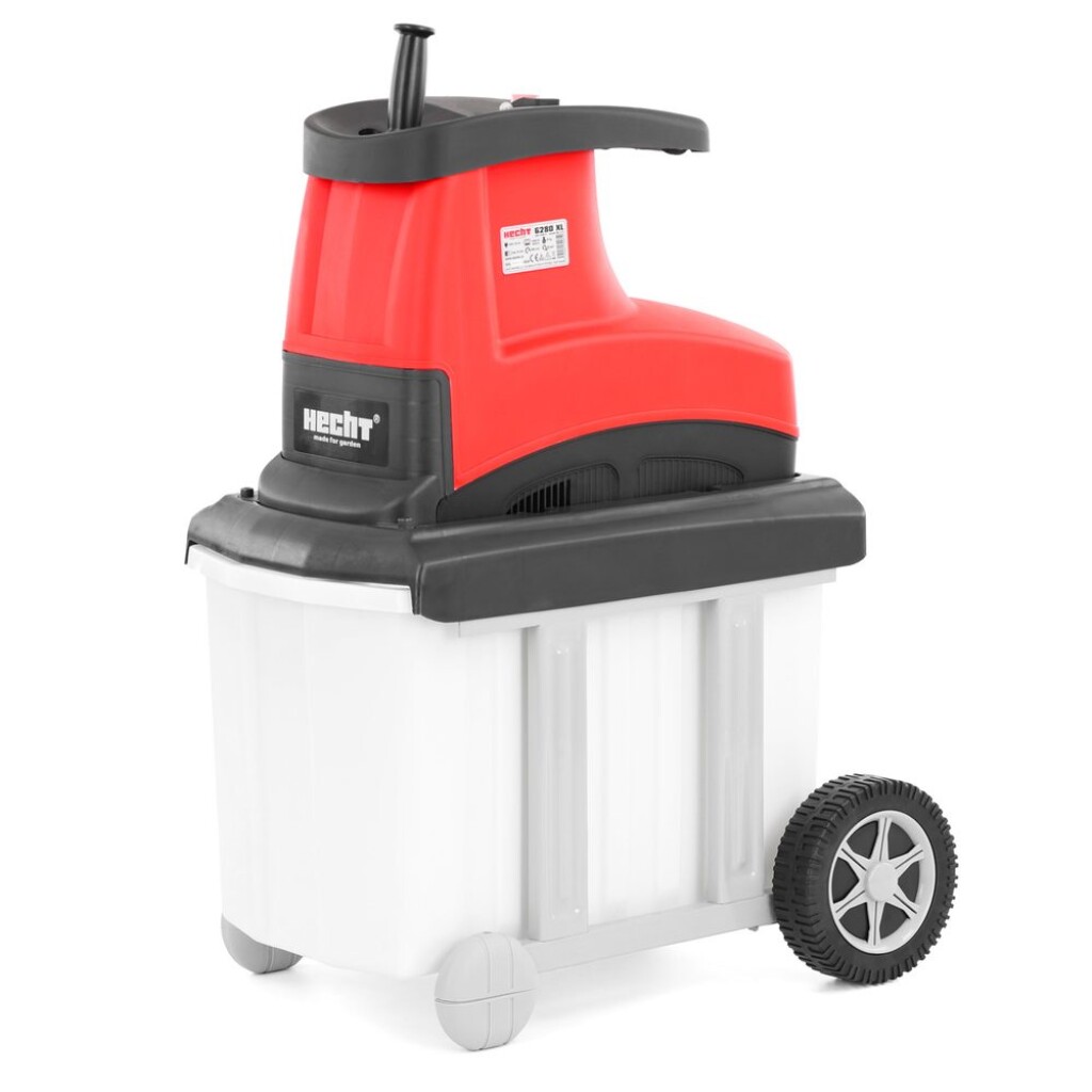 Electric powered garden shredder with power input 2800 W.&nbsp;Suitable for cutting branches of up to 4