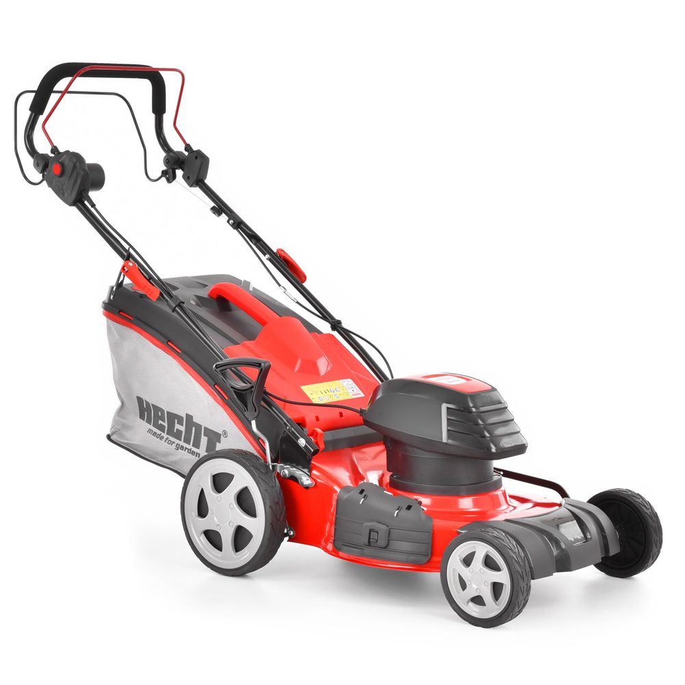 Electric lawn mower with self propelled system - HECHT 1802 S Electric lawn mower with self propelled system. Working width: 46 cm. Power input 1800 W. Collecting box: 50 l.