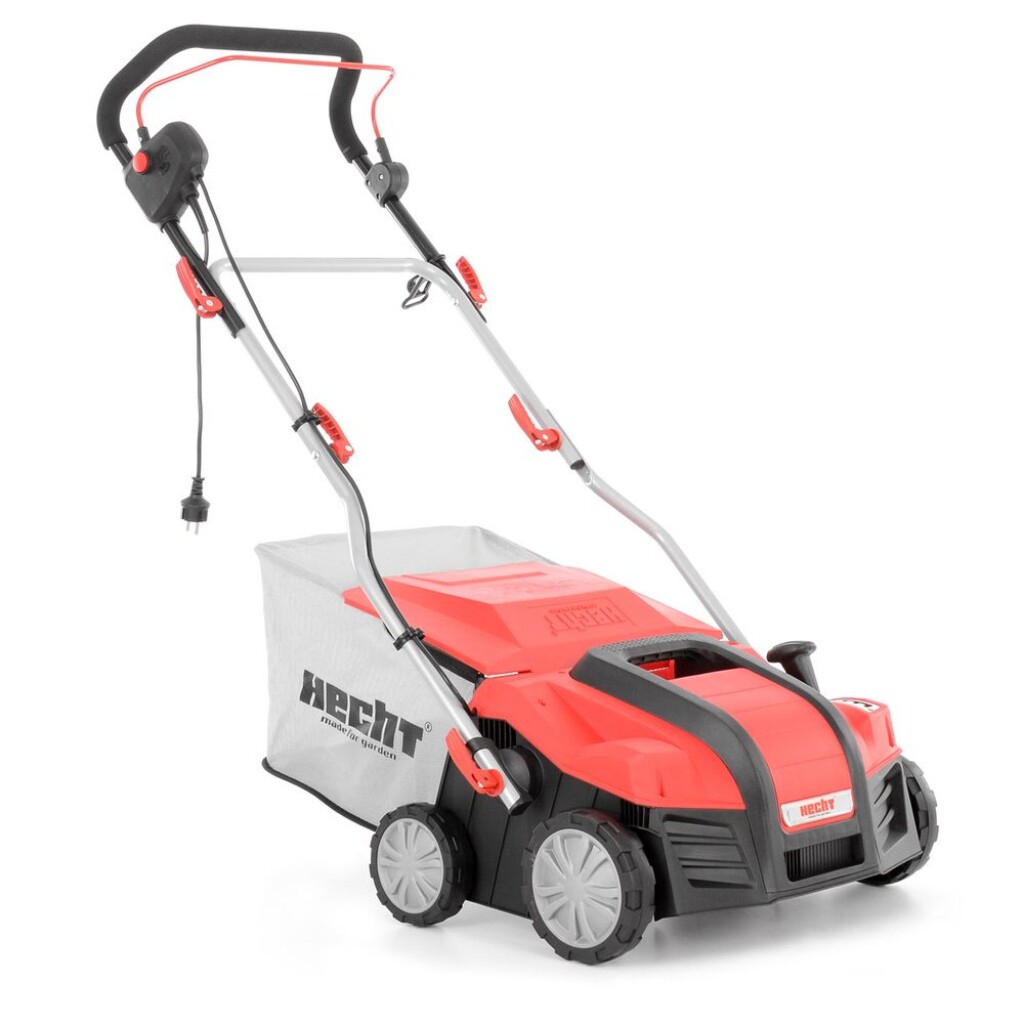 Electric scarifier with a width of 40 cm. Power consumption 1800 W. Basket volume 55 l. Suitable for areas up to approx. 1200 m2. 20 steel knives. Cylinder with steel wires.