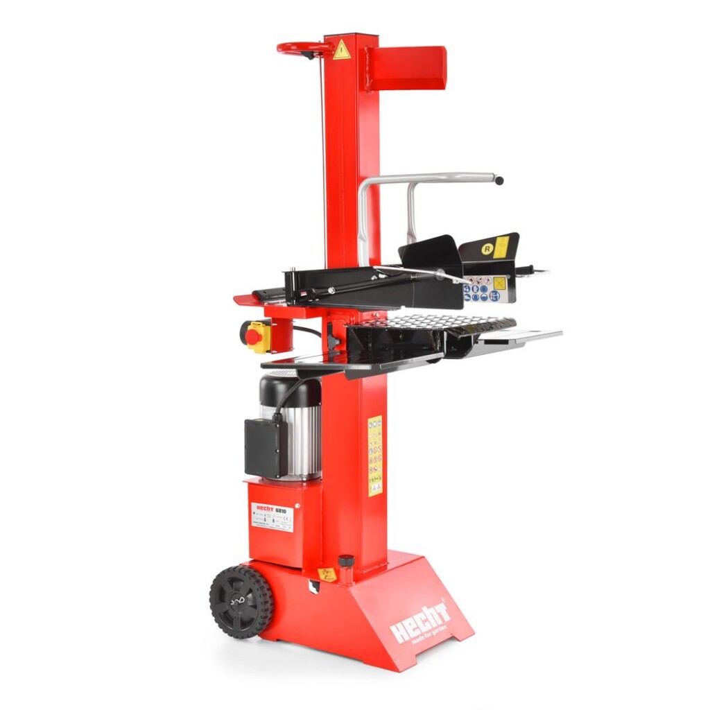 Electric log splitter with a maximum pressure of 8 tons. Power input 3000 W. Max. log diameter 30 cm. Maximum log length 55 cm. Weight 112 kg.