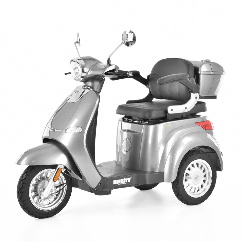 Electric mobility scooter for the elderly and people with reduced mobility. El. motor 800 W. Battery 60 V / 20 Ah. Max. speed 25 km/h. Range up to 60 km.