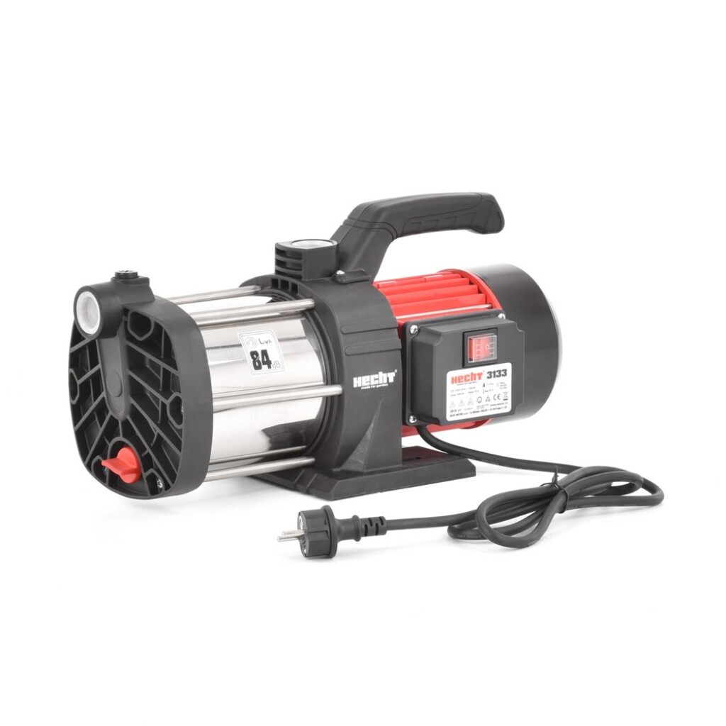 Electric pump with power input 1300 W. Max. discharge 55 m. Max. flow 5400 l / hour Pressure 5.5 bar.