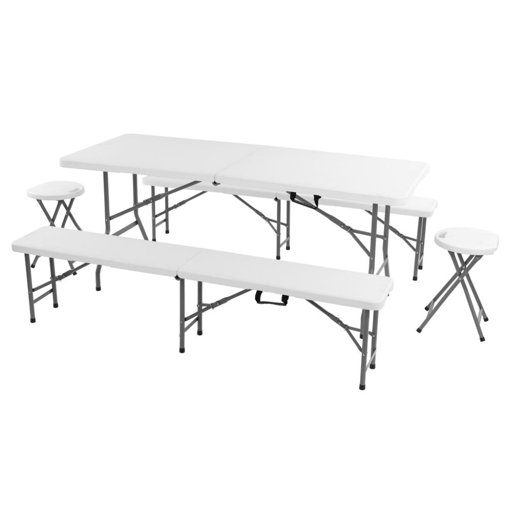 Folding set of two benches