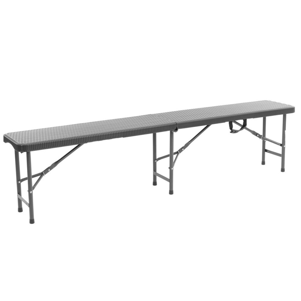 Foldable garden bench made of steel-aluminum profiles with comaxit treatment. Board made of highly durable plastic. Board thickness 4 cm.