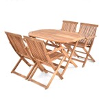 <p>Garden&nbsp;furniture set of four chairs and one table&nbsp;made of hardwood&nbsp;Acacia.&nbsp;Suitable for sheltered garden areas.</p>