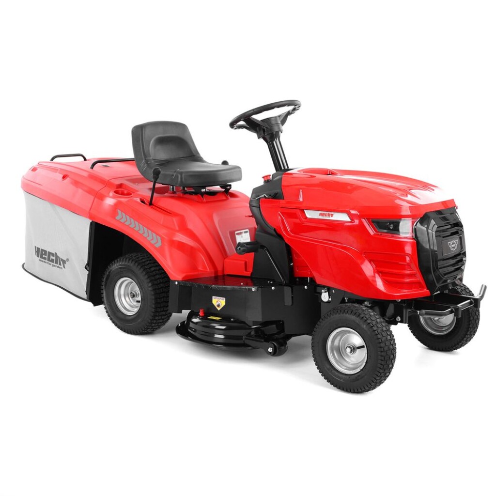 Garden tractor with Loncin engine delivering 7.9 HP and 84 cm cutting width. Ideal helper for mowing larger lawn areas with convenient electric start and robust metal construction.