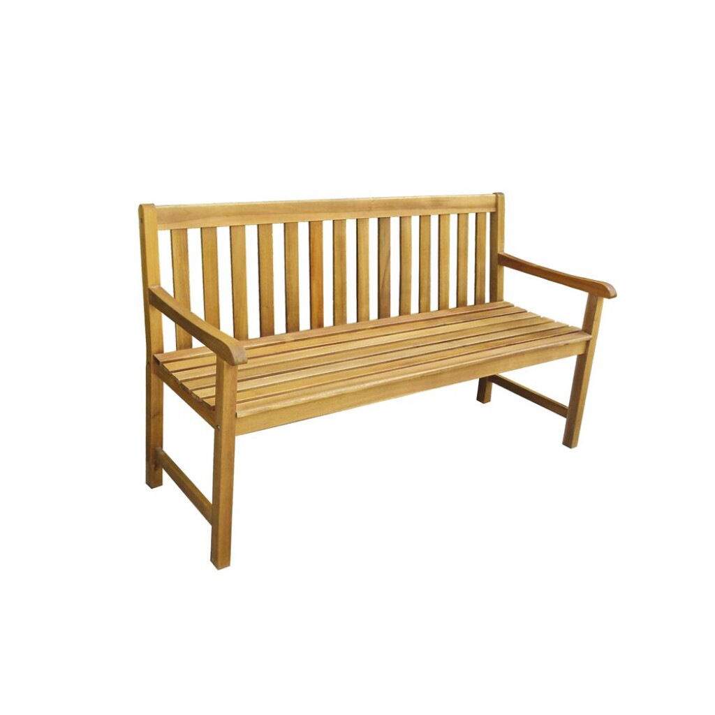 HECHT BENCH is a luxurious garden bench made of natural wood (hard exotic Acacia tree). Dimensions L158 x W61 x H86 cm. Max. load 300 kg.