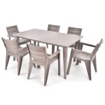 <p>Practical set of garden furniture consisting of six chairs and table.</p>