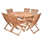 <p>Garden&nbsp;furniture set of six&nbsp;chairs and one table&nbsp;made of hardwood&nbsp;Acacia.&nbsp;Suitable for sheltered garden areas.</p>
