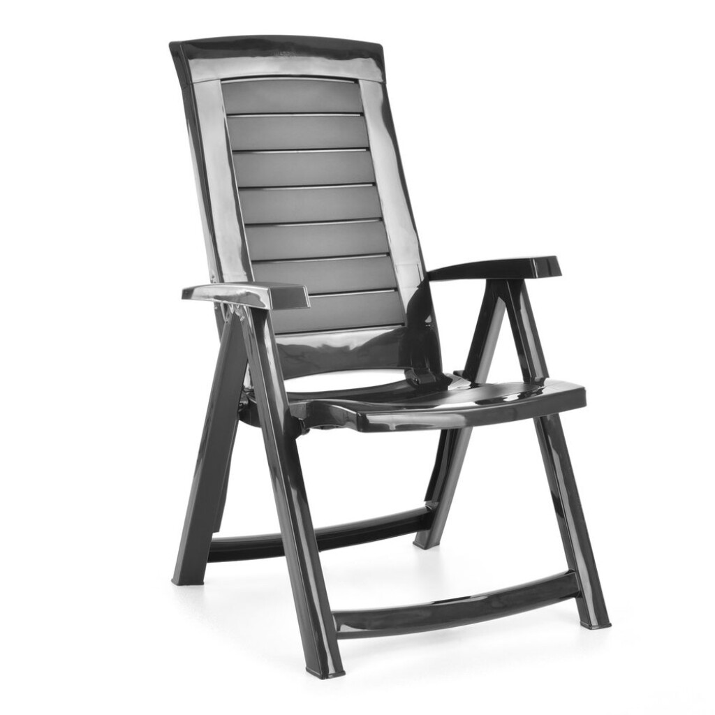 Garden reclining chair made of reinforced plastic. Resistant to adverse weather conditions and UV radiation. Very easy maintenance and cleaning.