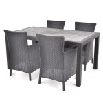 <p>Garden furniture set consisting of four chairs and one table. Made of very durable plastic