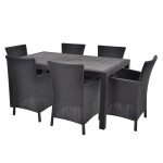 <p>Garden furniture set consisting of six chairs and one table. Made of very durable plastic
