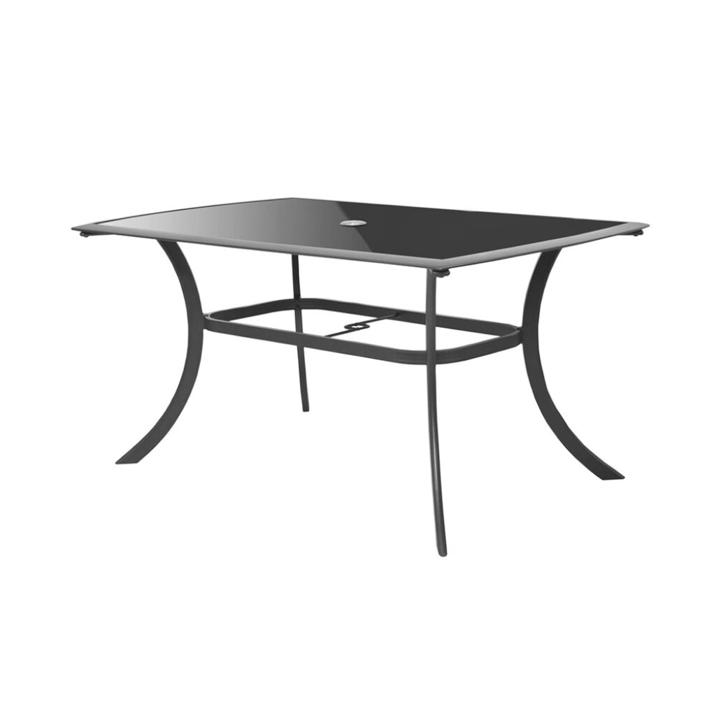 Made of aluminum profiles with Komaxit surface treatment. Table with tempered black glass. Suitable for exteriors and interiors. Not suitable for use in humid environments.
