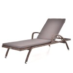 <p>Aluminum lounger with Komaxit finish and imitation rattan. Resistant to adverse weather and UV radiation
