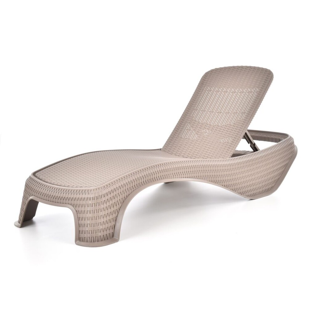 Elegant garden chair with adjustable backrest. Imitation of rattan. Resistant to adverse weather conditions and UV radiation. Very easy maintenance and cleaning. Also suitable for use in humid environments. Max. weight capacity 110kg. Dimensions: L 197 x W 74 x H 36 cm. Weight 13