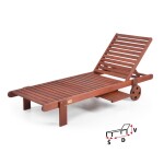 <p>Luxurious sun lounger made of hard exotic Meranti tree with an additional shelf. Natural wood.</p>