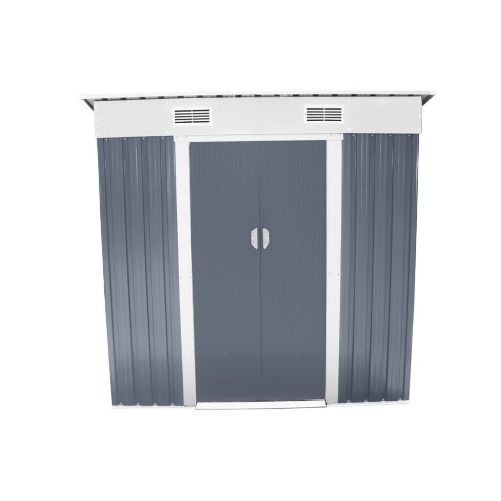 Dimensions (l x w x h): 109 x 184 x 180 cm. Dimensions including roof overhangs (l x w x h): 121 x 195 x 180 cm. Garden shed is made with 20% thicker material than most competing products.